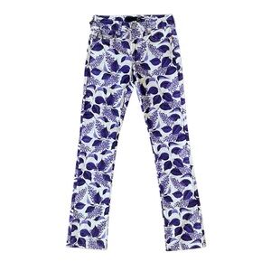 Purple Floral Print Women's Jeans